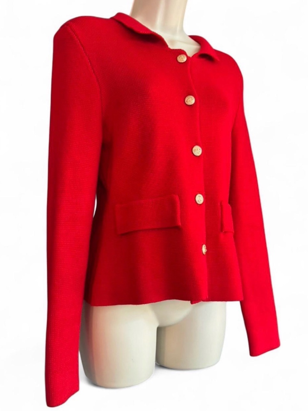 Zara Red Button-Front Blazer Jacket